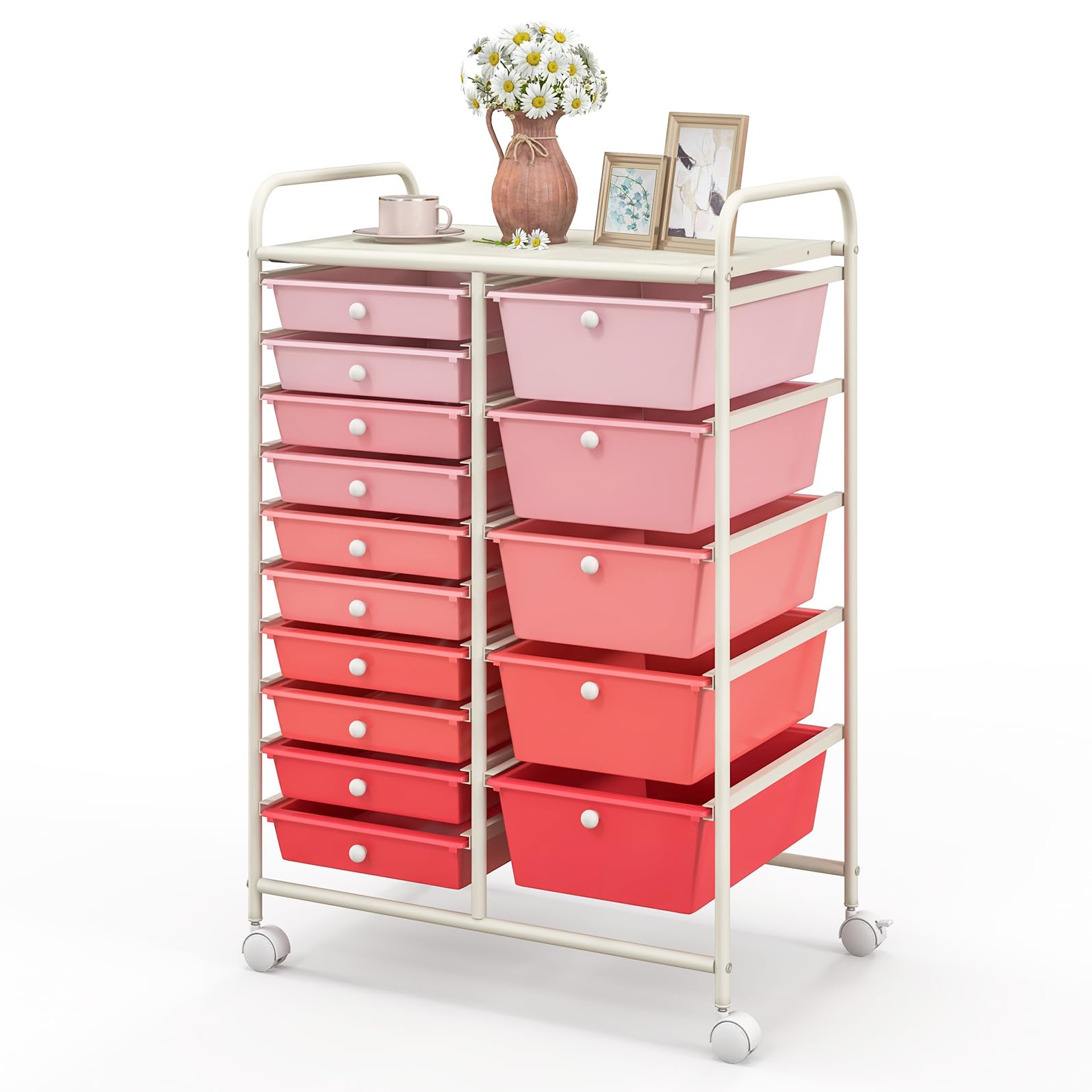 komfotteu-rollwagen-15-schubladen-rosa-62-5-x-37-x-87-cm-mit-r-dern image 1