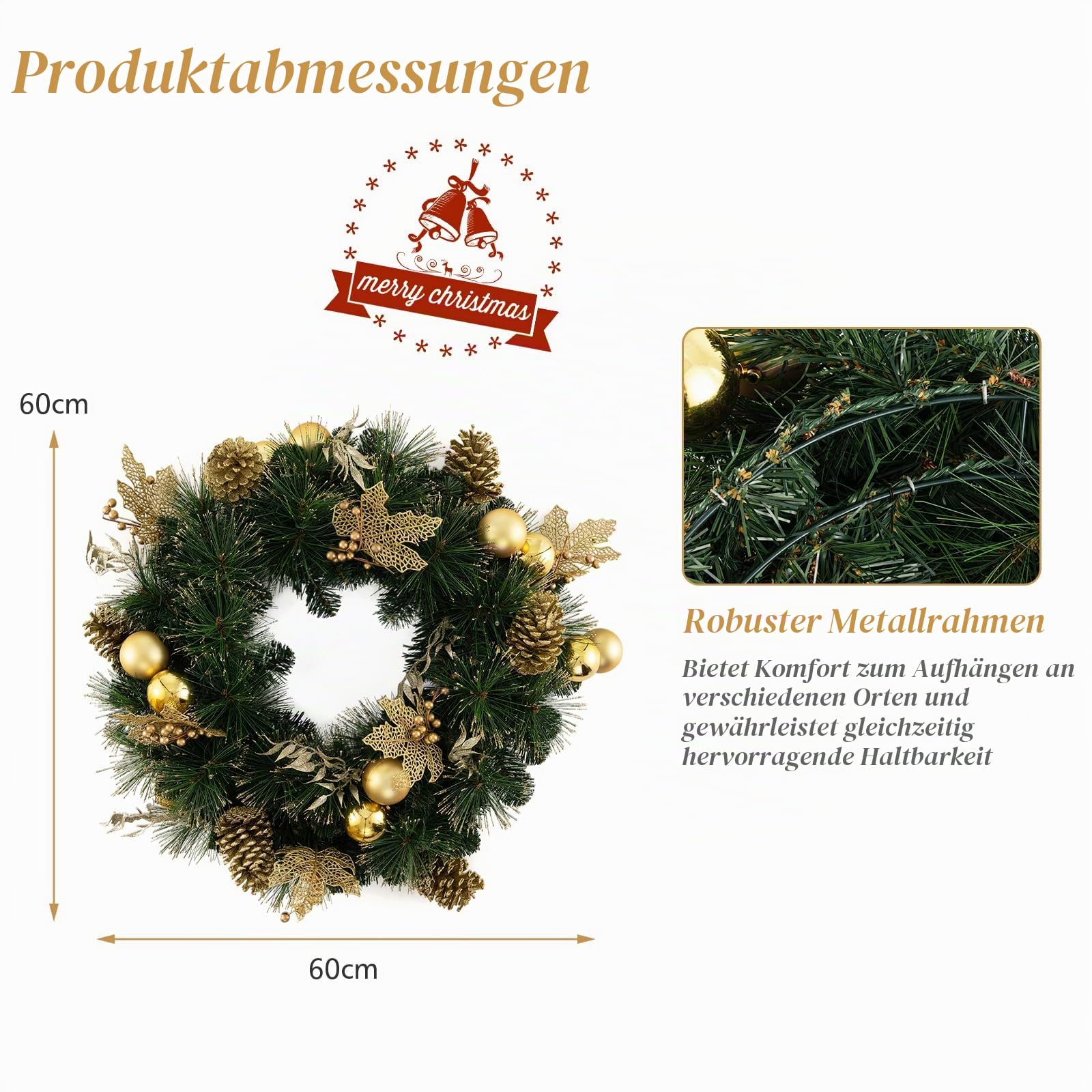 komfotteu-weihnachtsgirlande-60-cm-mit-35-leds-k-nstliche-tannengirlande-mit-gol image 6