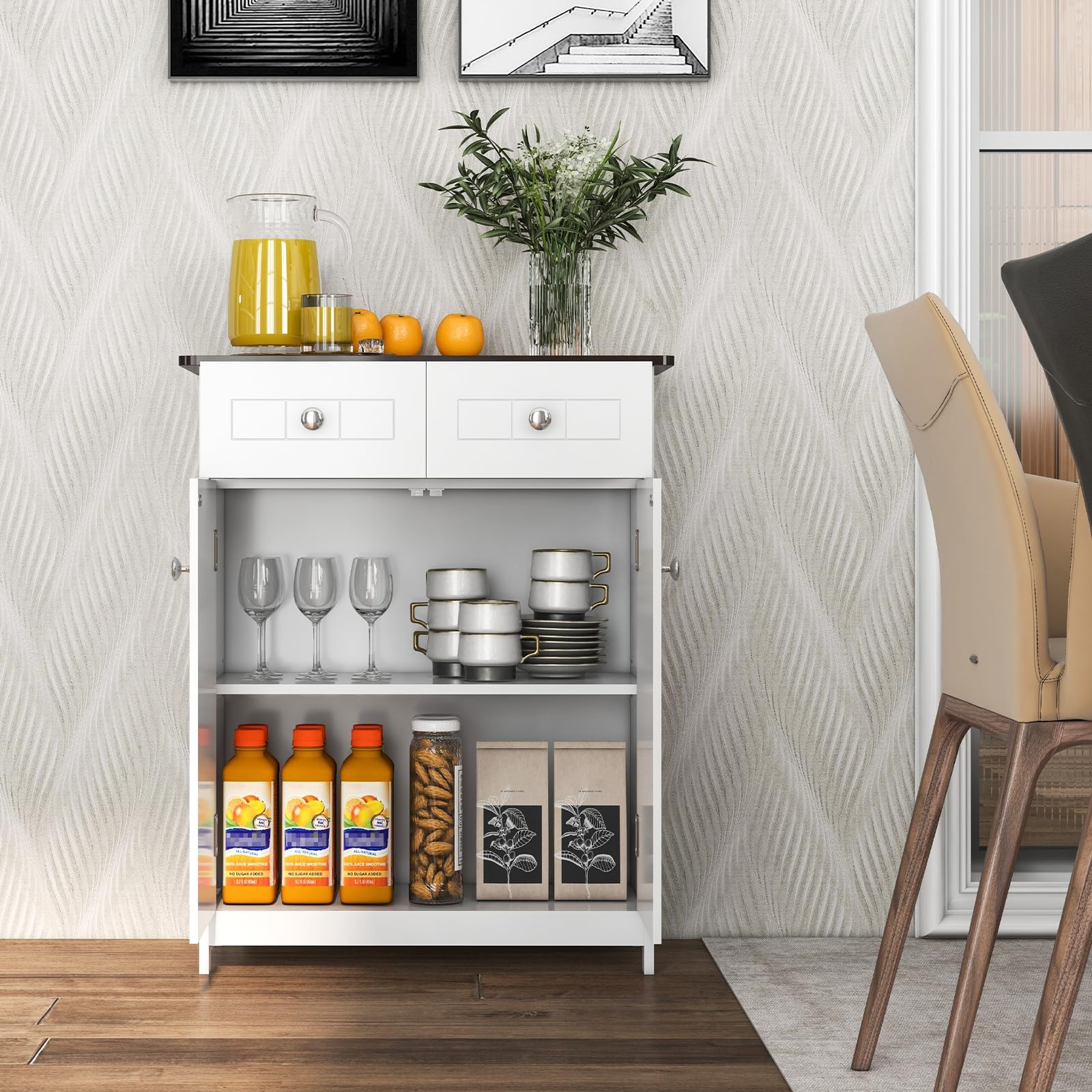 komfotteu-badzimmerschrank-wei-60x30x75-cm-mit-2-schubladen-2-t-ren-verstellbare image 7