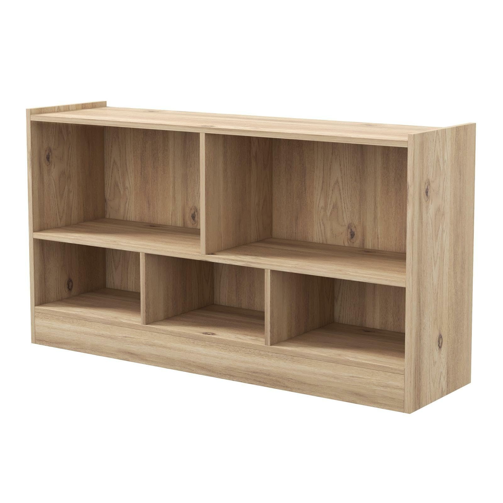 komfotteu-spielzeugschrank-kinderregal-holz-111-x-30-x-61-5-cm-natur-mit-5-f-che image 8