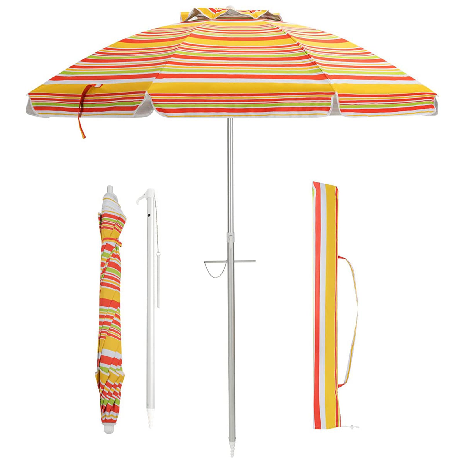 komfotteu-sonnenschirm-strand-knickbar-uv50-198cm image 1