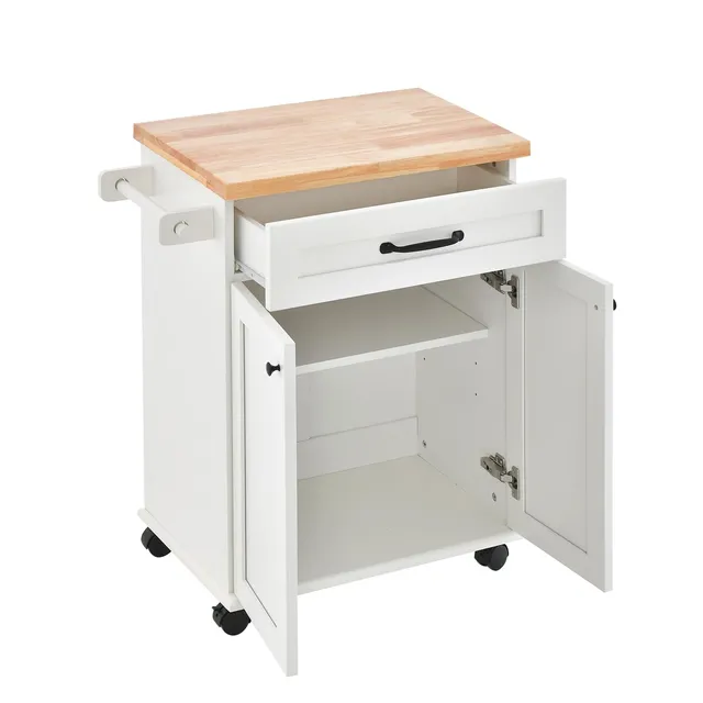 komfotteu-k-chenwagen-69x40x85-cm-mit-arbeitsplatte-servierwagen-holz-mit-schubl image 1