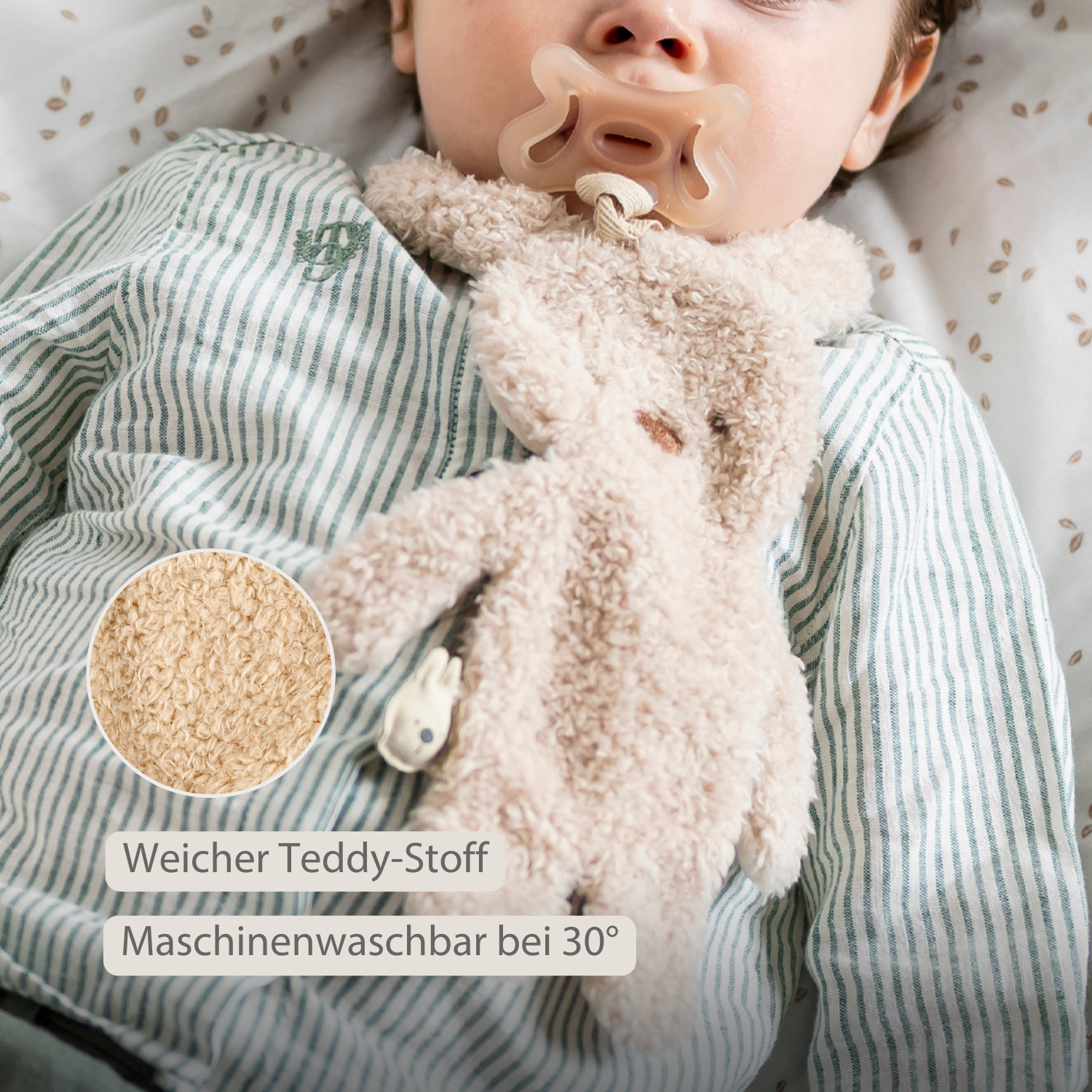 nattou-teddy-schnullertuch-kaninchen-26-cm-beige-mit-schnullerhalter image 4