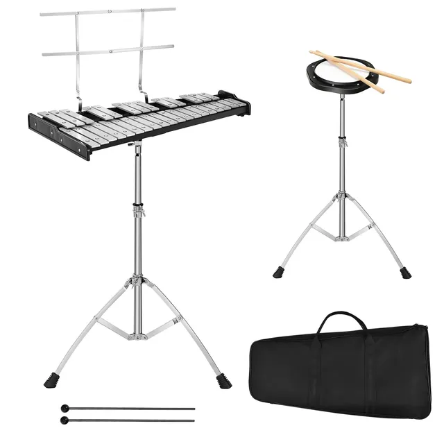 komfotteu-glockenspiel-set-32-noten-xylophon-mit-st-nder image 1