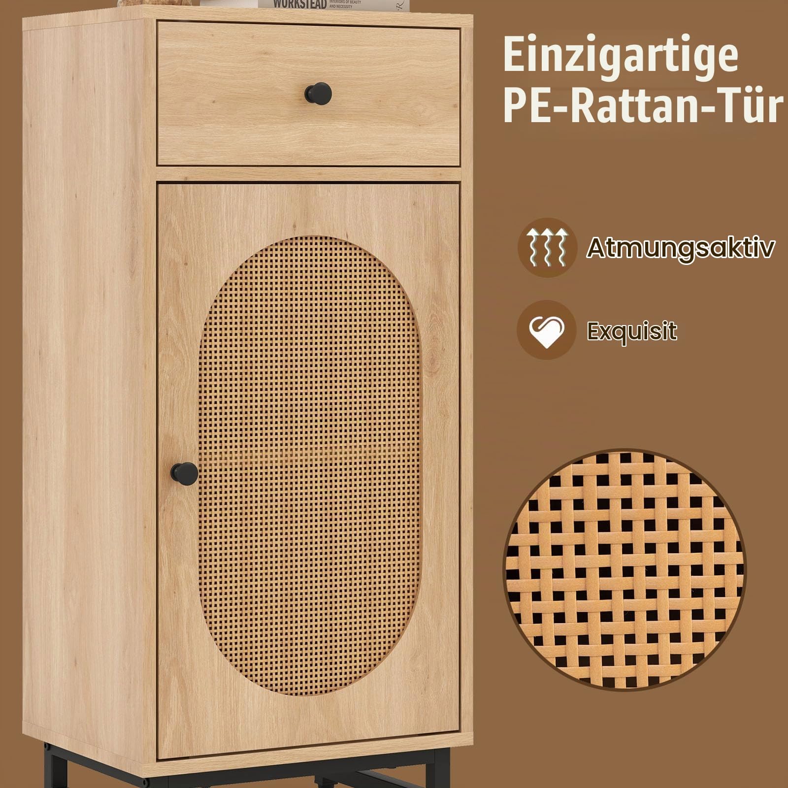 komfotteu-badezimmerschrank-mit-rattan-t-r-schublade-und-kippschutz-holz image 5