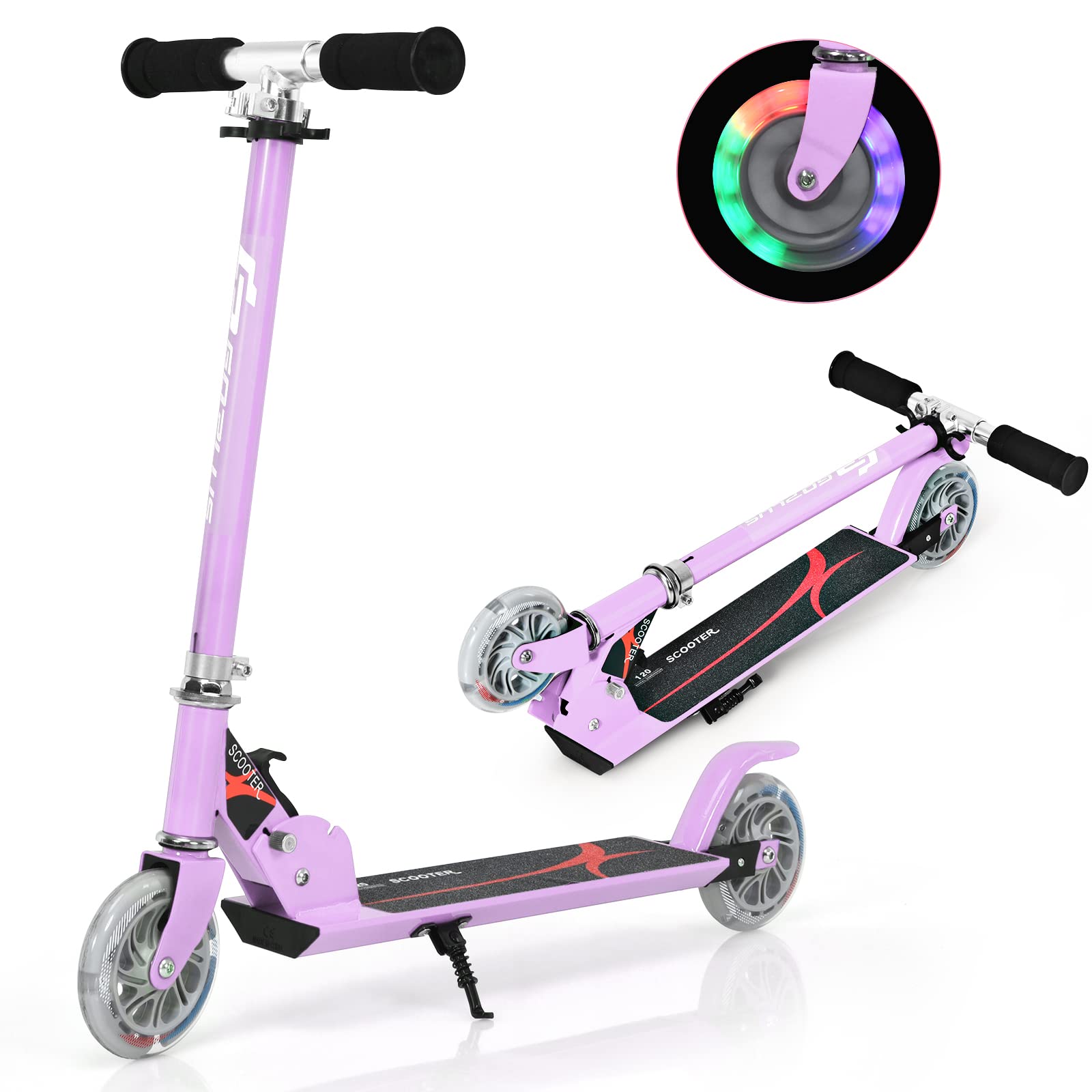 komfotteu-kinder-scooter-mit-led-r-dern-klappbar-h-henverstellbar image 1