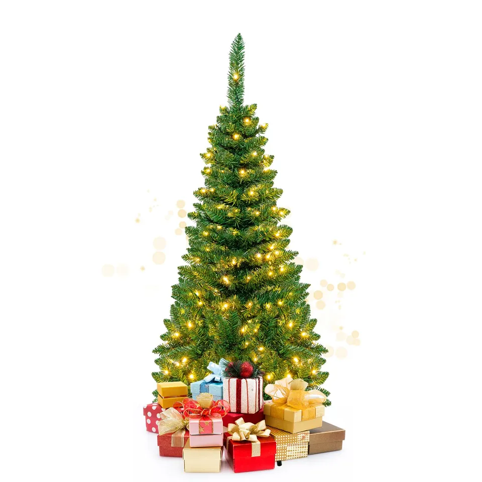 komfotteu-k-nstlicher-weihnachtsbaum-mit-led-135-cm-226-spitzen image 1