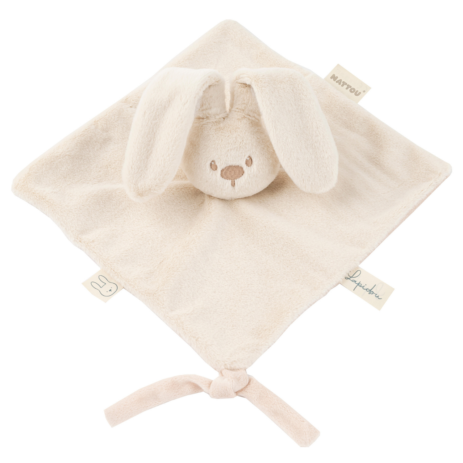 nattou-lapidou-baby-schmusetuch-doudou-hase-27x27-cm-sand image 1