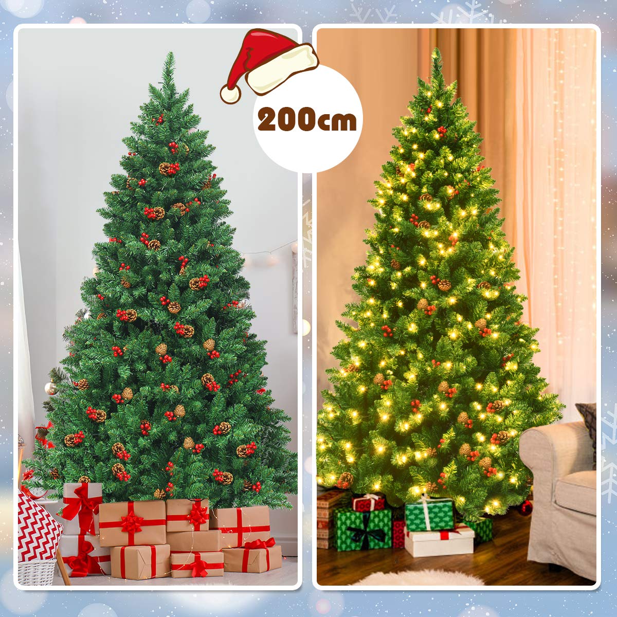 komfotteu-k-nstlicher-weihnachtsbaum-195-cm-mit-450-led-1100-spitzen image 3