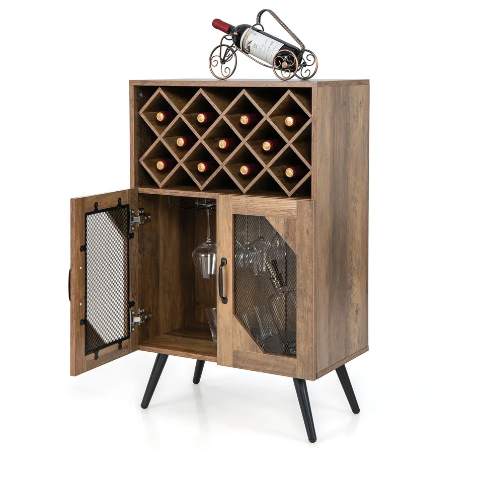 komfotteu-weinschrank-buffetschrank-mit-flaschenregal-f-r-11-flaschen image 1