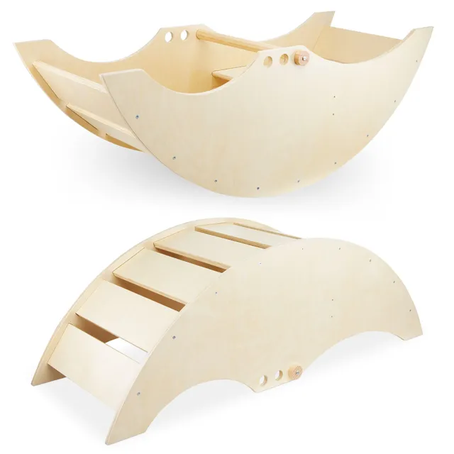 mamabrum-bootsleiter-holzwippe-mit-sitzbank-117-cm-2-h-henstufen image 1