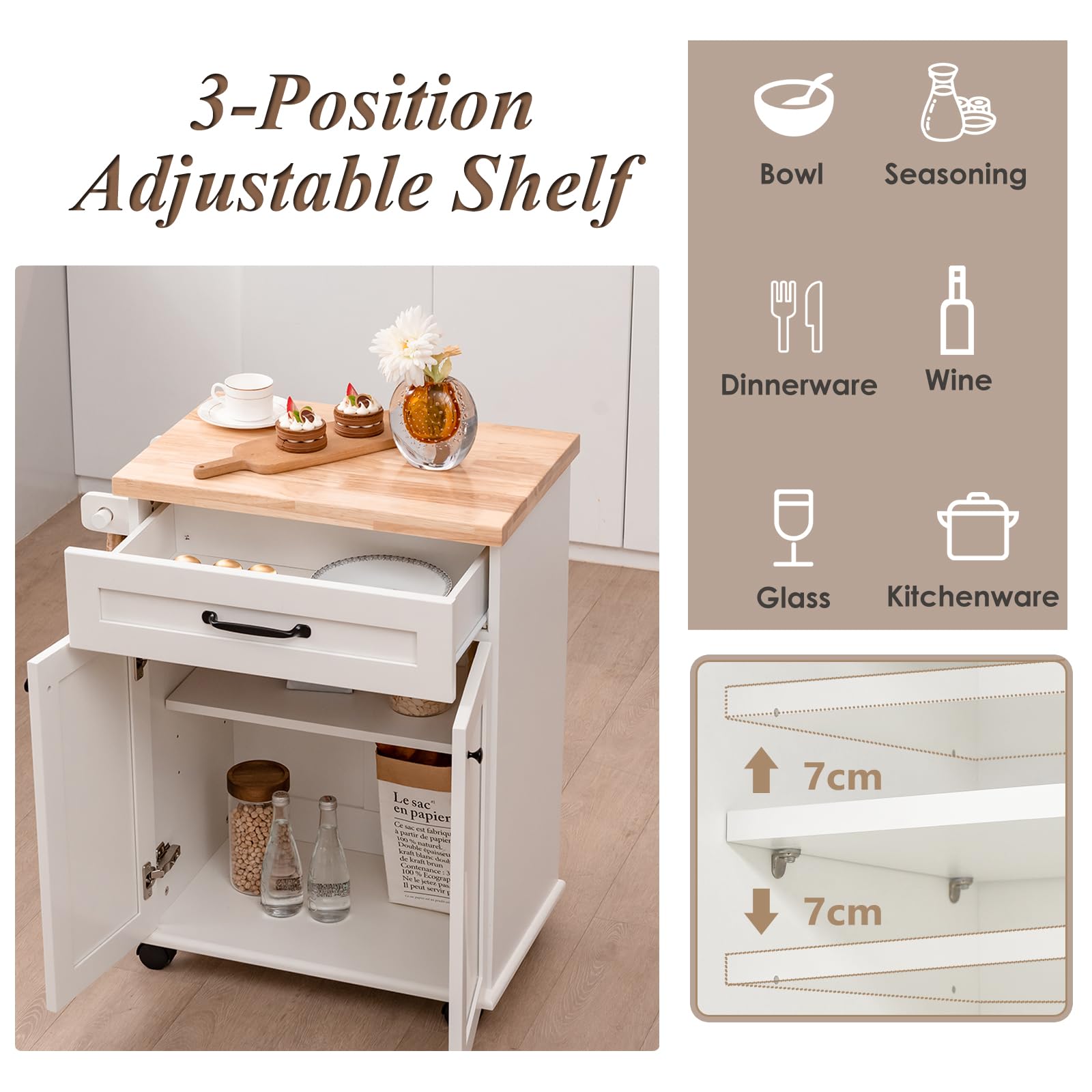 komfotteu-k-chenwagen-69x40x85-cm-mit-arbeitsplatte-servierwagen-holz-mit-schubl image 3
