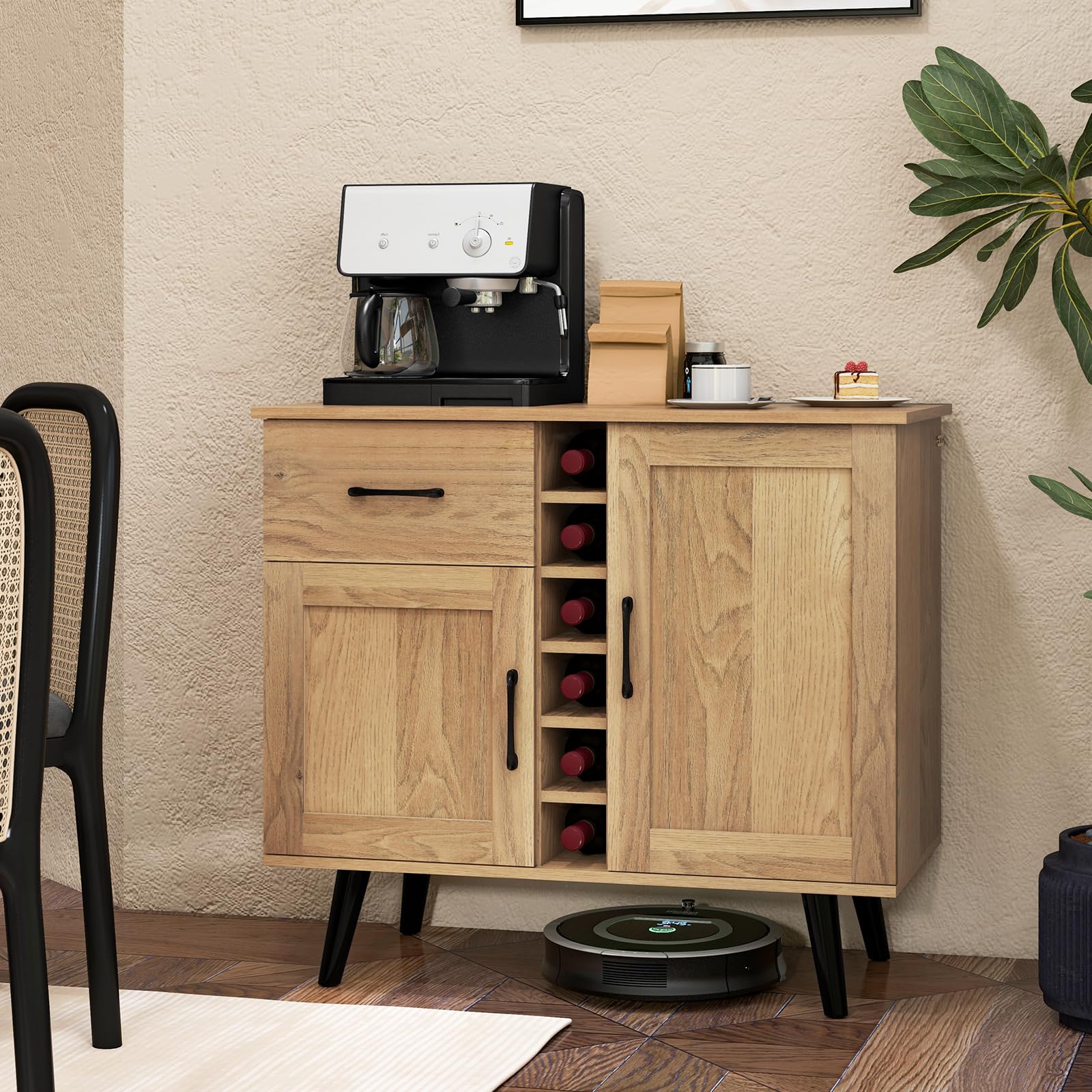 komfotteu-weinschrank-sideboard-90x40x79cm-f-r-6-flaschen-natur image 7