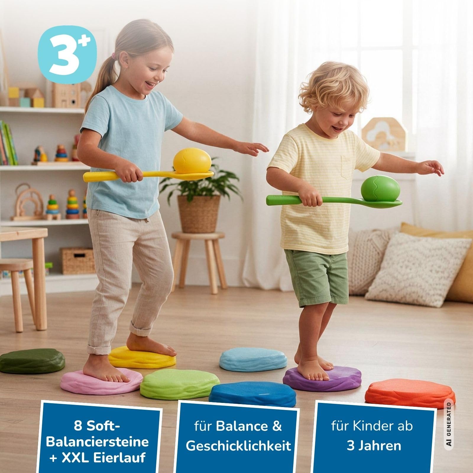 alldoro-2in1-set-balance-wettlauf-balanciersteine-eierlauf image 2