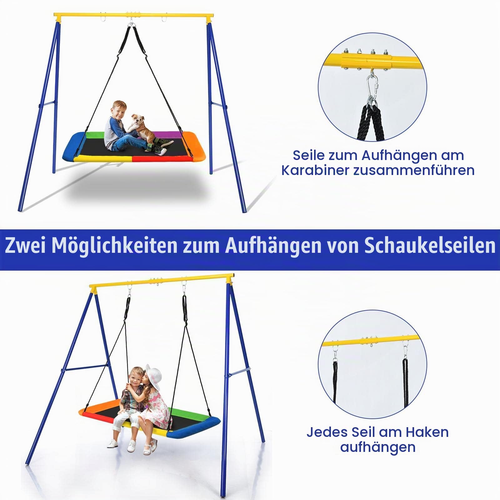 komfotteu-doppel-schaukelgestell-f-r-nestschaukel-kinderschaukel-blau-gelb image 5