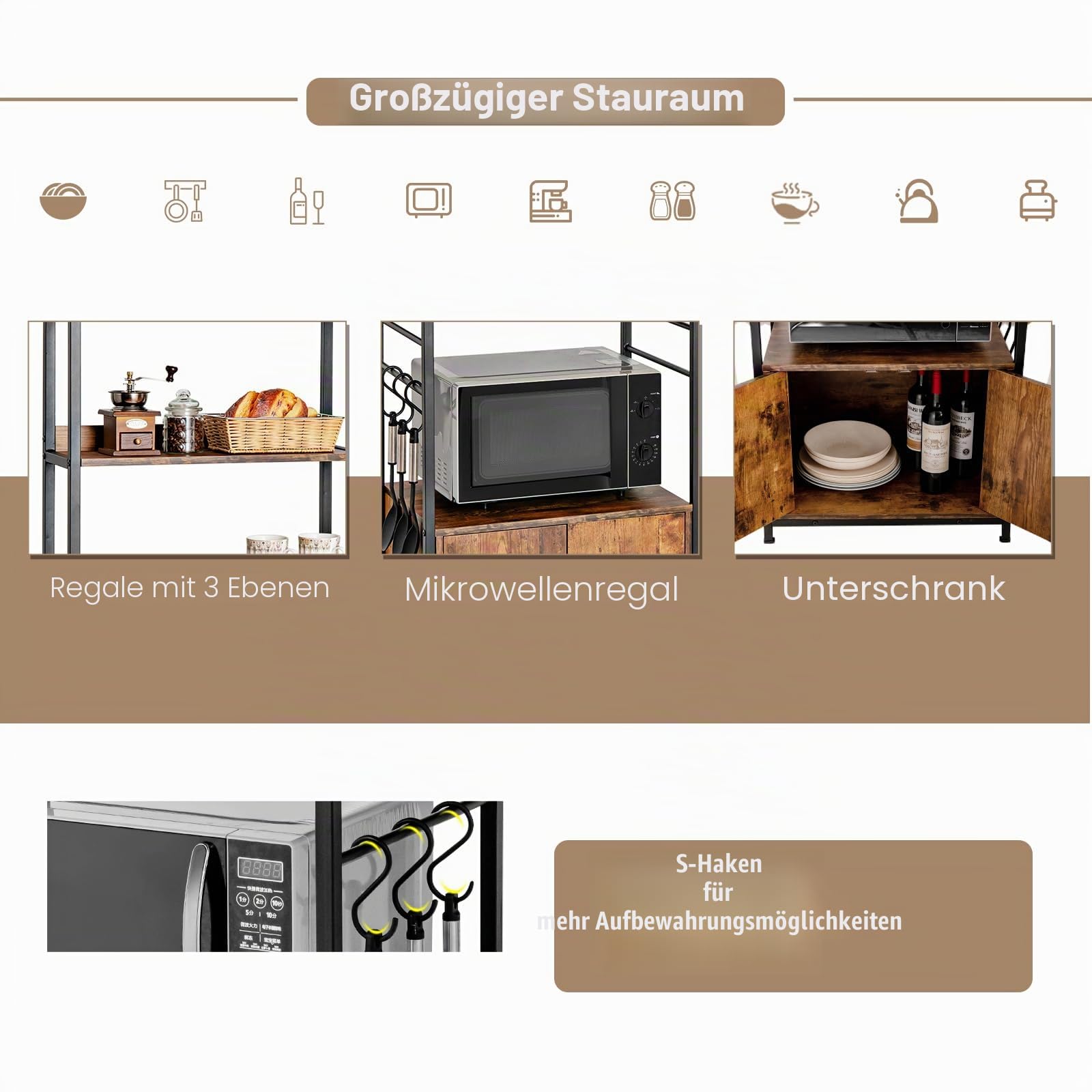 komfotteu-k-chenregal-4-ebenen-60x40x150-cm-b-ckerregal-vintage-braun image 6