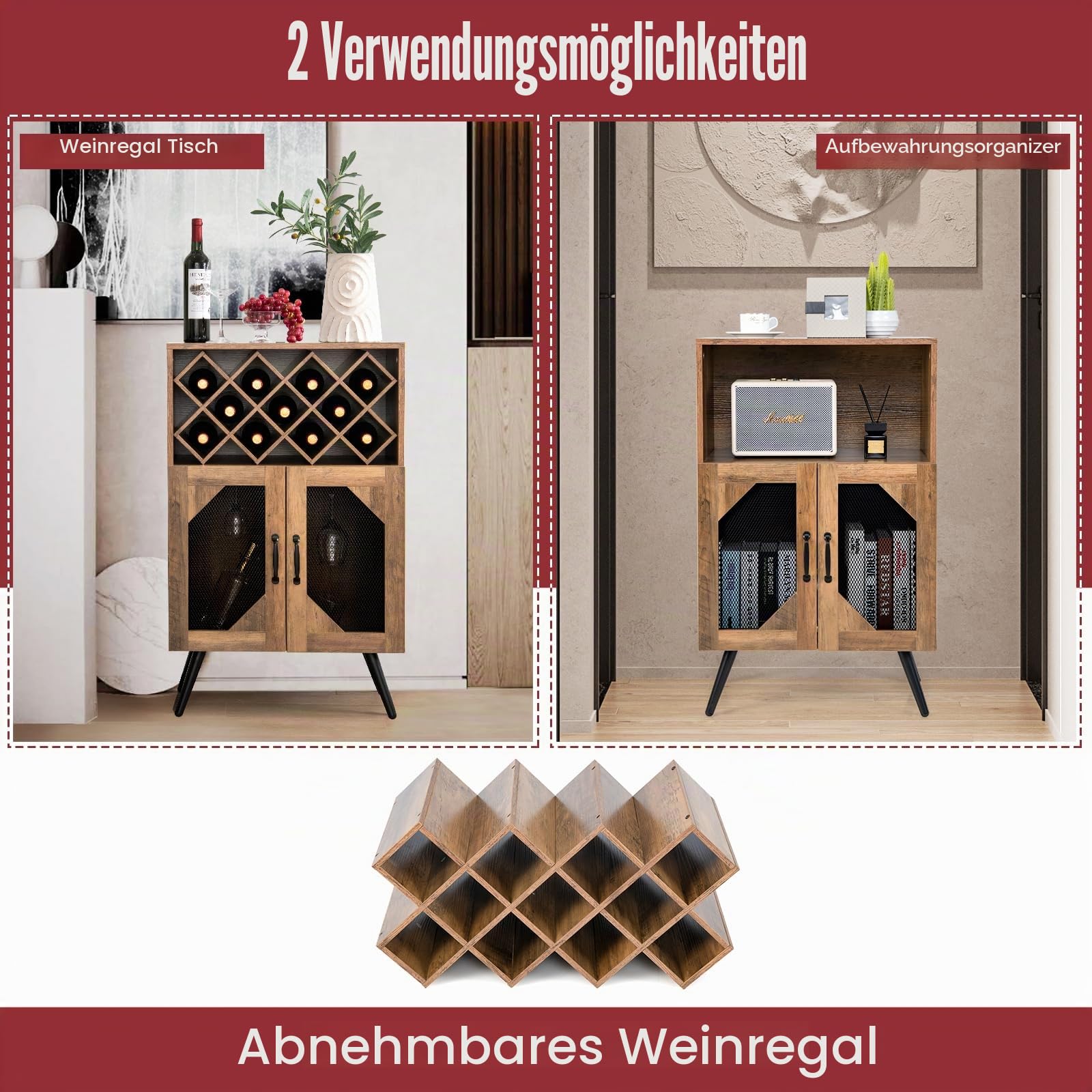komfotteu-weinschrank-buffetschrank-mit-flaschenregal-f-r-11-flaschen image 4