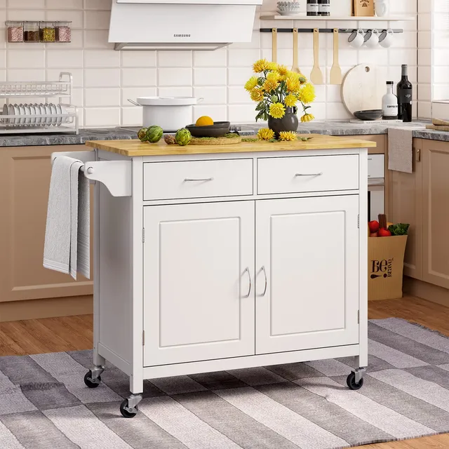 komfotteu-k-chenwagen-holz-110-cm-mit-arbeitsplatte-wei image 1