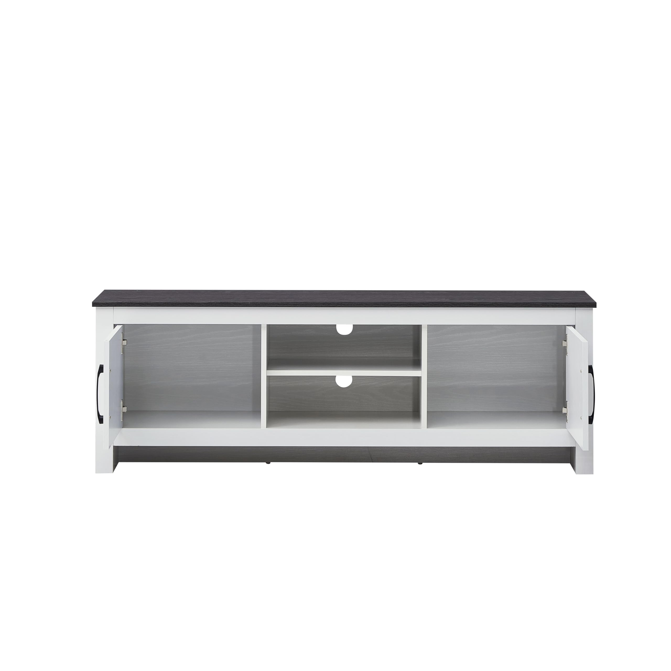 komfotteu-fernsehtisch-bis-65-zoll-mit-2-schr-nken-145x40x50cm-wei-braun image 7