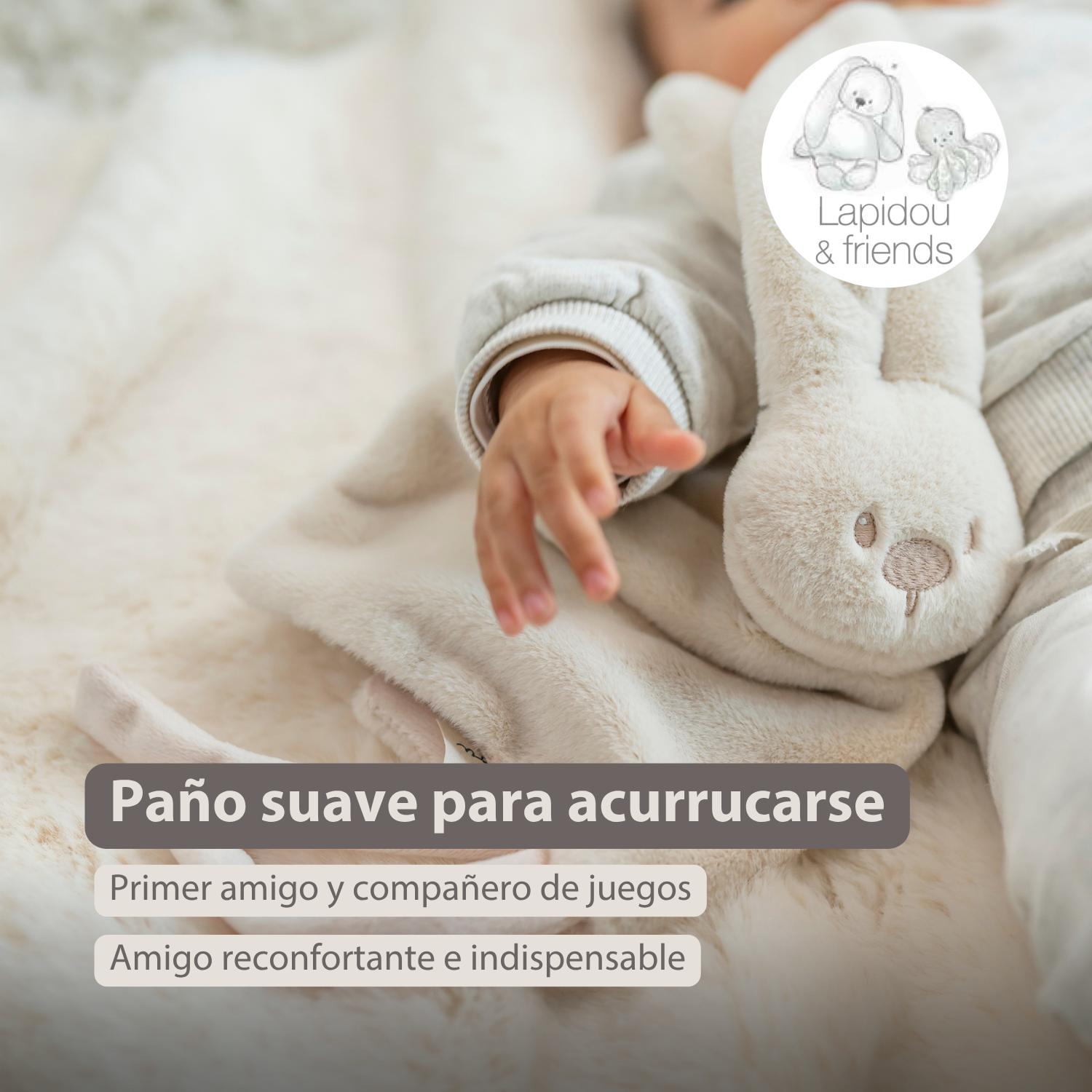 nattou-lapidou-baby-schmusetuch-doudou-hase-27x27-cm-sand image 2