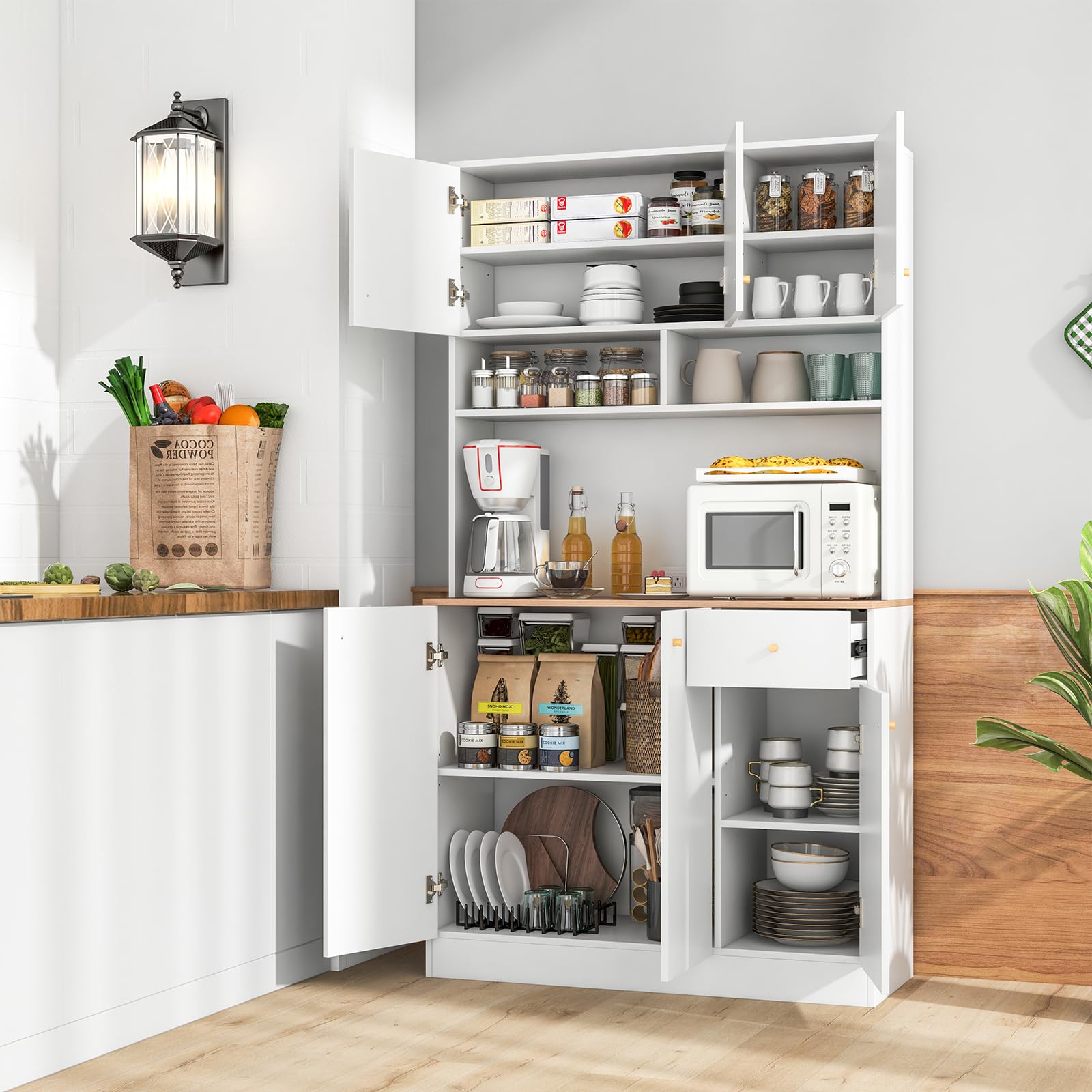 komfotteu-hoher-k-chenschrank-wei-100x40x181-cm-mit-ladestation image 2