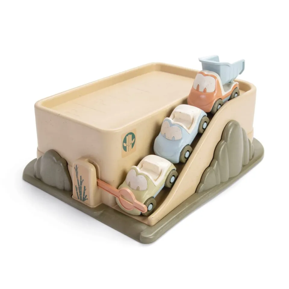 dantoy-bio-garage-mit-3-autos-34-79-cm-aus-bio-kunststoff image 1