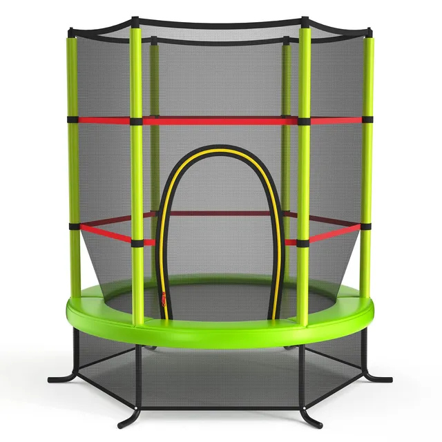 komfotteu-kindertrampolin-165-cm-mit-sicherheitsnetz-bis-135-kg image 1