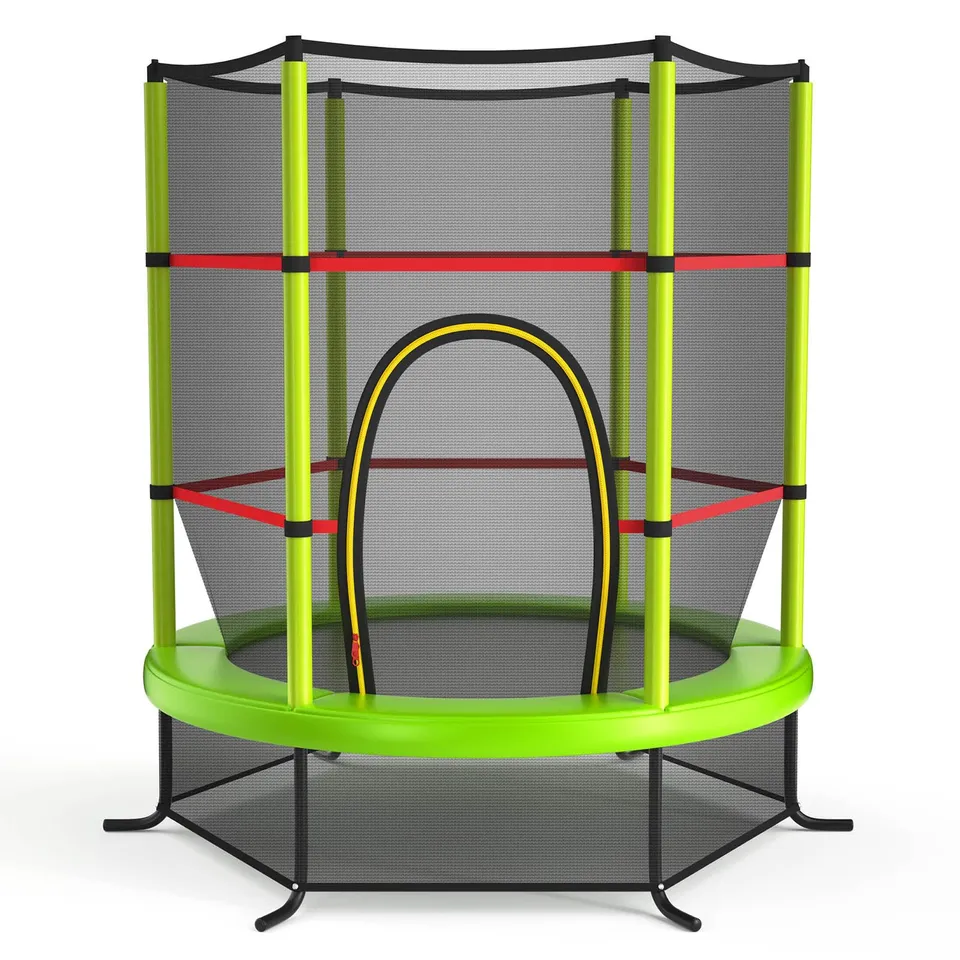 komfotteu-kindertrampolin-165-cm-mit-sicherheitsnetz-bis-135-kg image 1