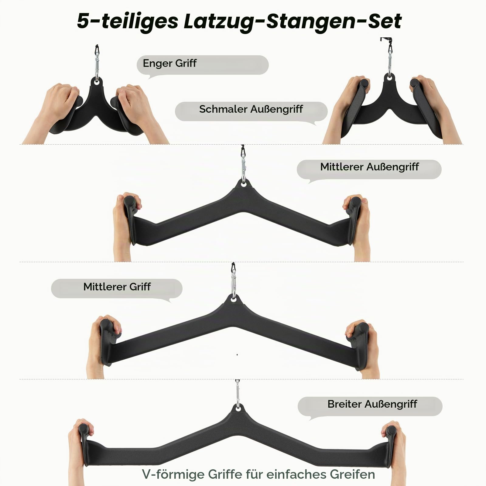 komfotteu-5-teiliges-rudergriff-set-f-r-kabelzug-latzug-und-rudern image 3