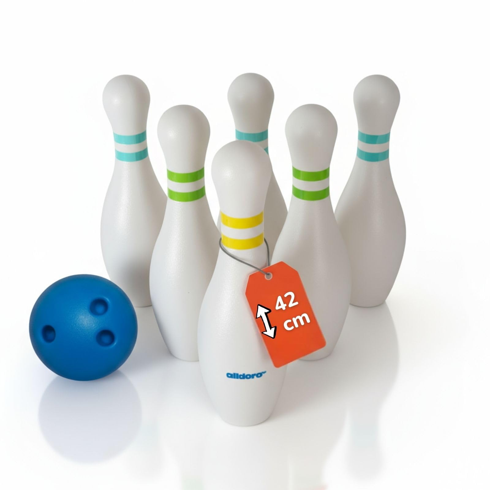 alldoro-xxl-bowling-set-kinder-6-pins-42cm-kugel-tasche image 1