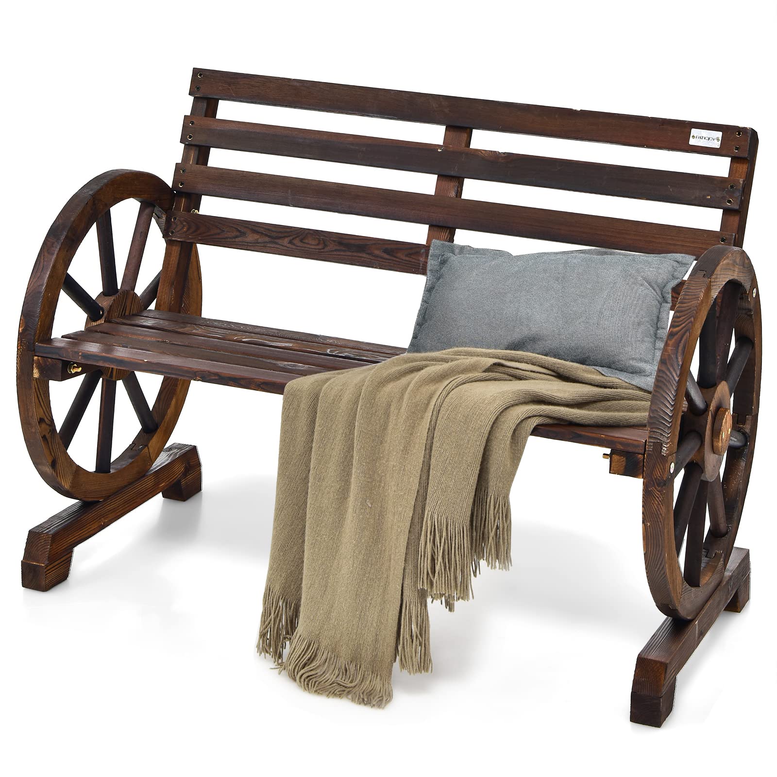 komfotteu-sitzbank-2-sitzer-mit-wagenr-dern-aus-tanne-bis-300-kg-braun image 1