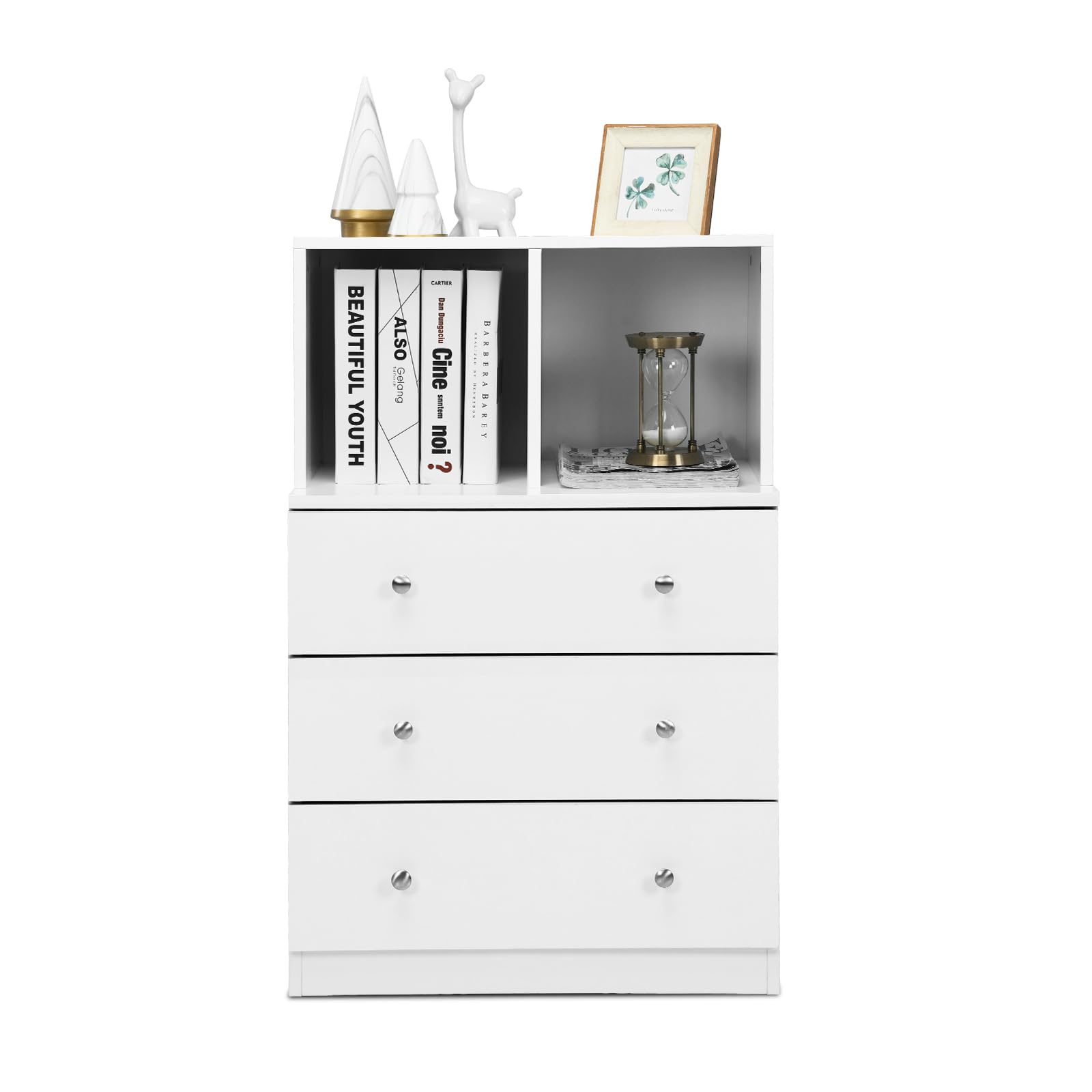 komfotteu-kommode-aus-holz-wei-60-x-40-x-94-cm-mit-3-schubladen-und-2-f-chern image 1