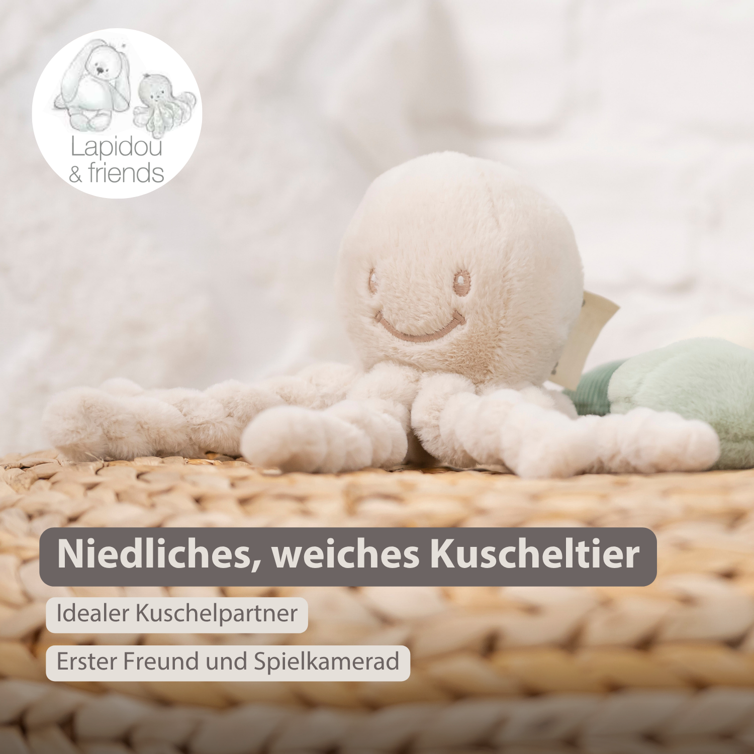 nattou-lapidou-doudou-kuschel-oktopus-22-cm-sand image 2