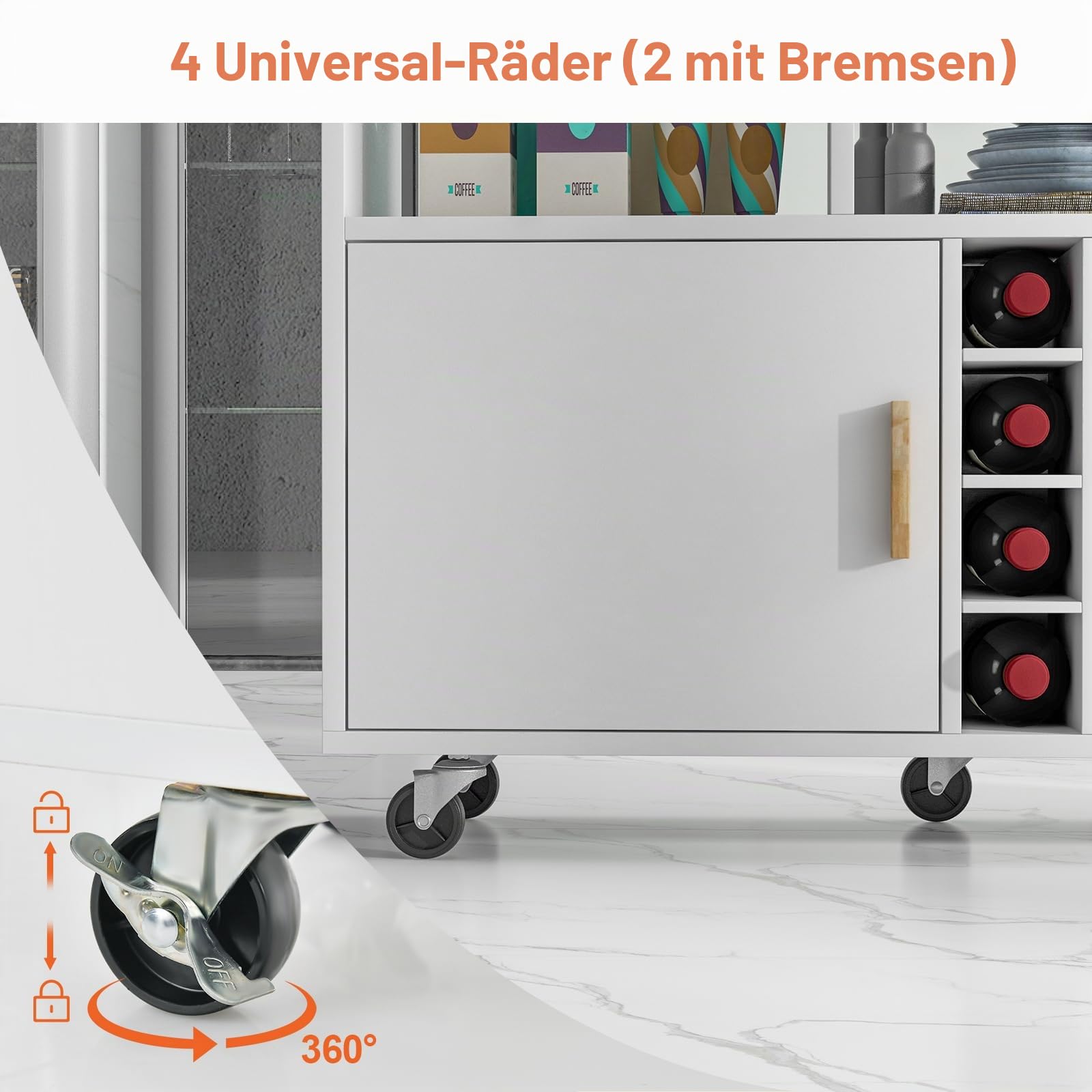 komfotteu-k-chenwagen-mit-drehbarer-arbeitsplatte-k-cheninsel-servierwagen-wei-m image 5