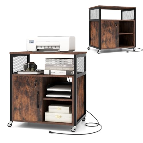 komfotteu-rollcontainer-braun-mit-ladestation-usb-typ-c-und-schloss image 8