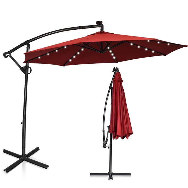 komfotteu-led-sonnenschirm-300-x-230-cm-ampelschirm-neigbar-mit-kurbel image 1