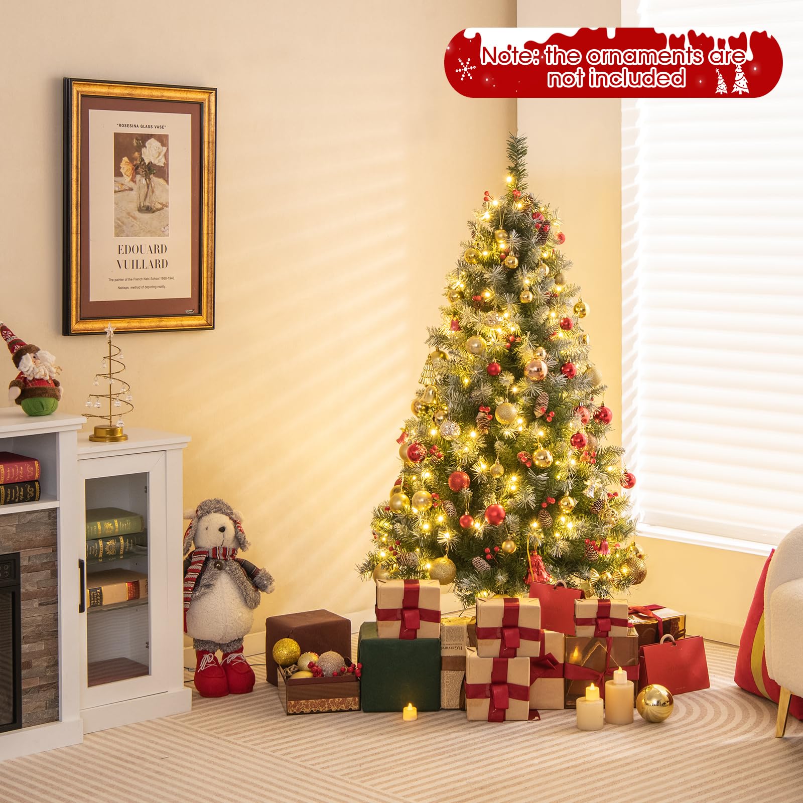 komfotteu-k-nstlicher-weihnachtsbaum-150-cm-mit-200-led-lichtern-und-8-modi image 2