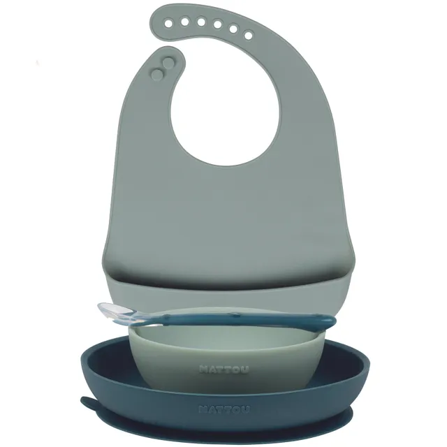 nattou-teddy-geschirr-set-kind-4-teilig-silikon-mit-l-tzchen image 1
