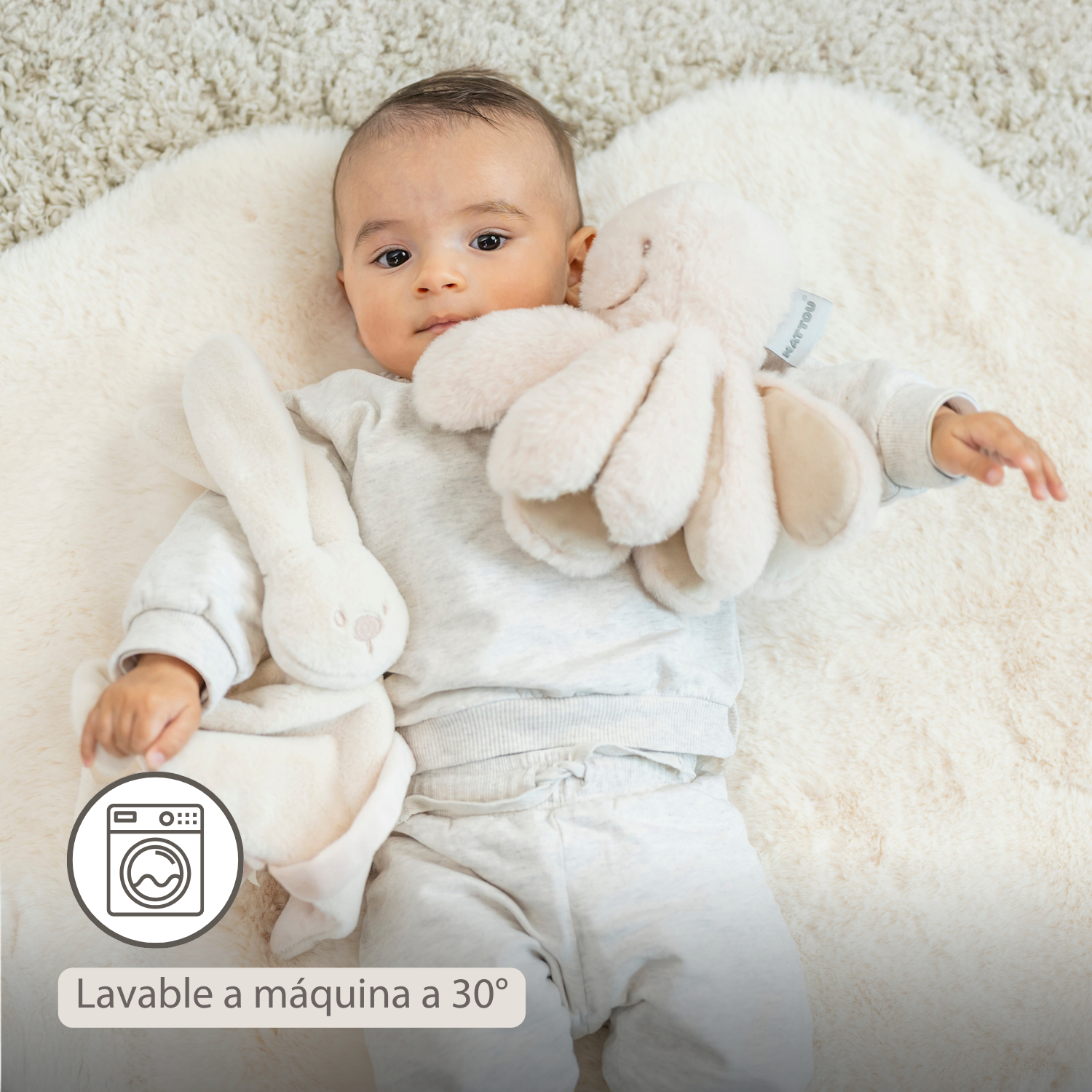 nattou-lapidou-baby-schmusetuch-doudou-hase-27x27-cm-sand image 4