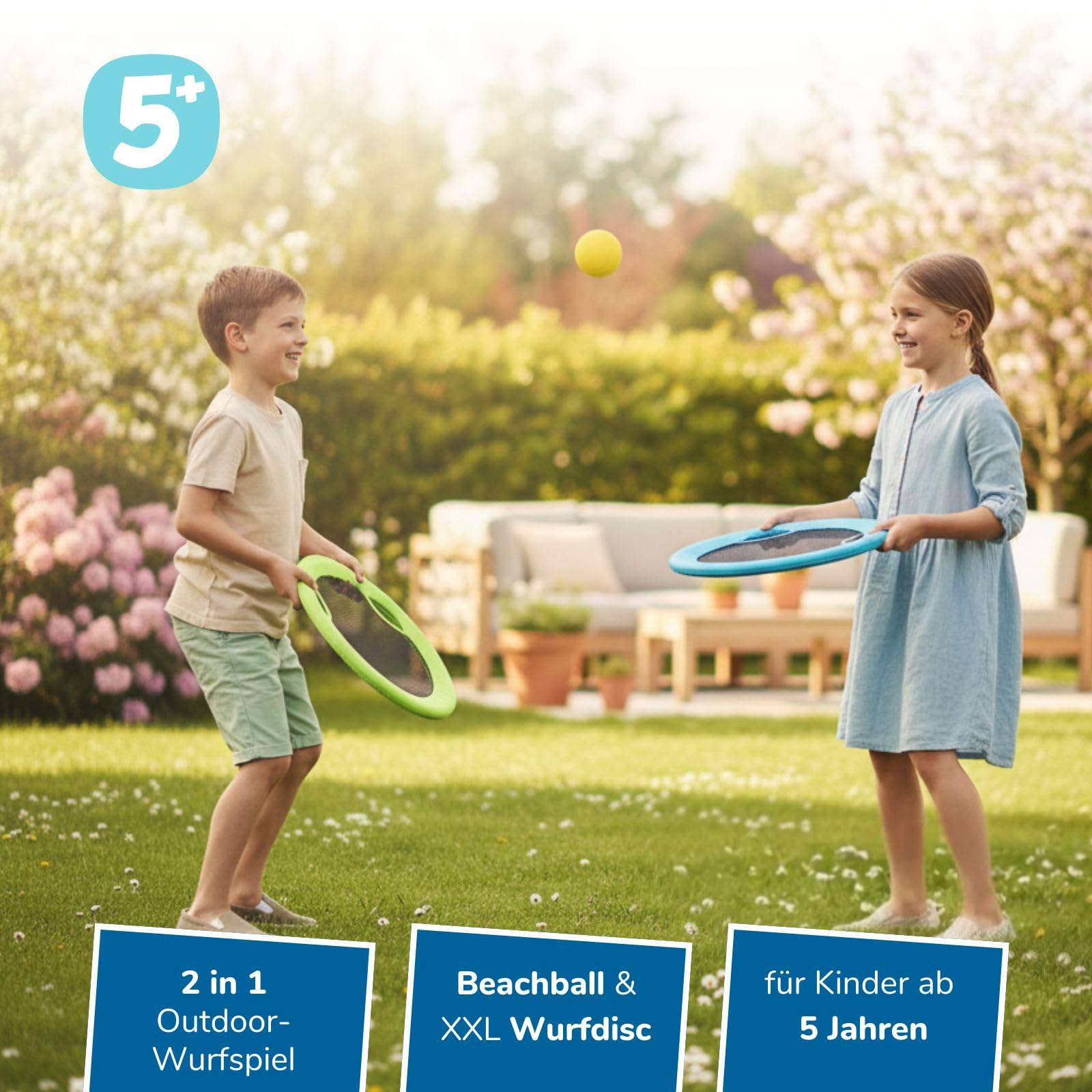 alldoro-2-in-1-beachball-set-wurfscheibe-2-schl-ger-40-cm-2-b-lle image 2
