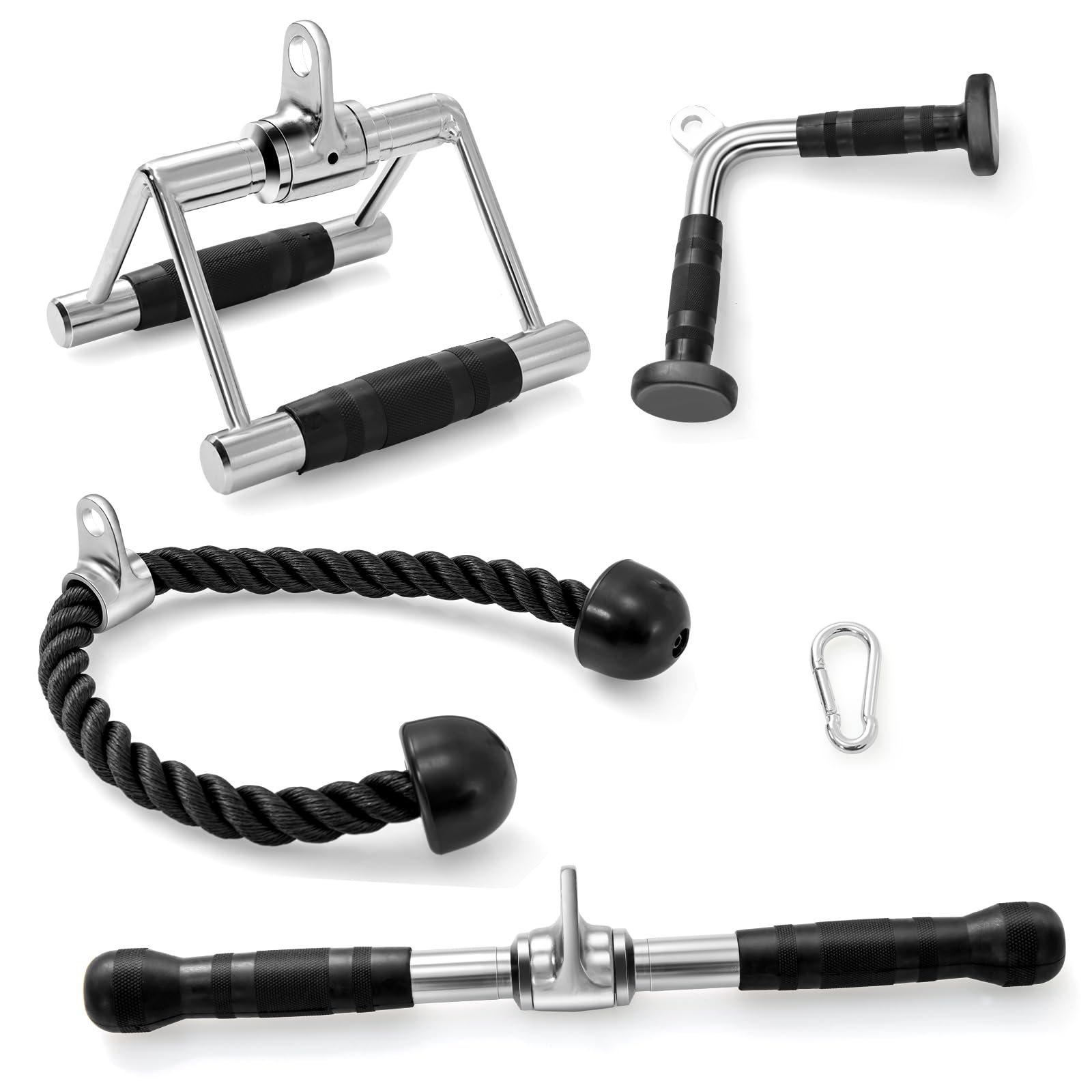 komfotteu-4-tlg-kabelzug-zubeh-r-set-f-r-kabelmaschine-trizepsseil-v-griff-trize image 1
