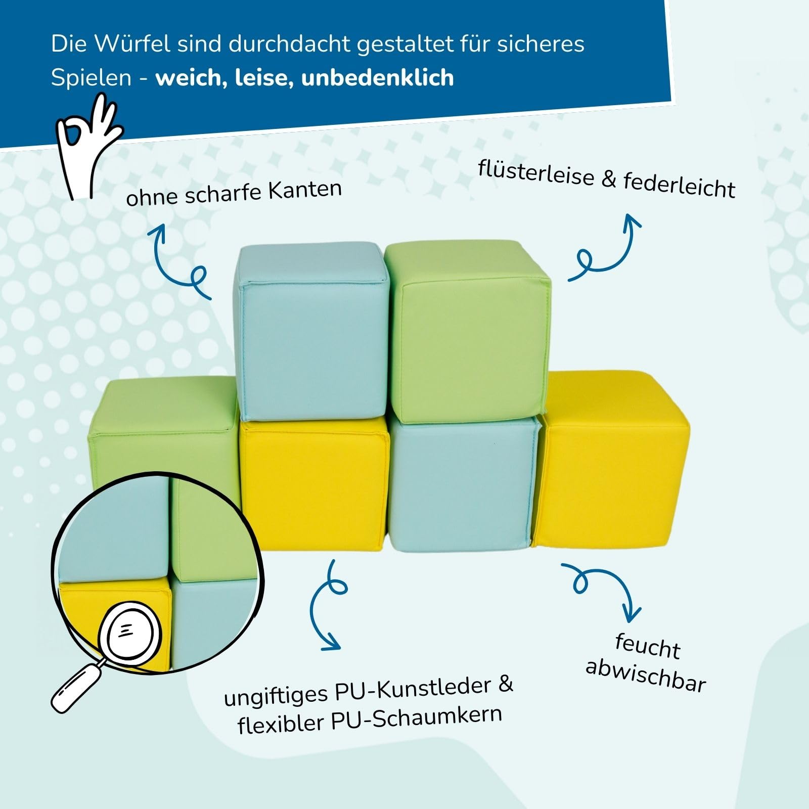 alldoro-xxl-soft-bausteine-6er-set-schaumstoffw-rfel-14-cm image 6
