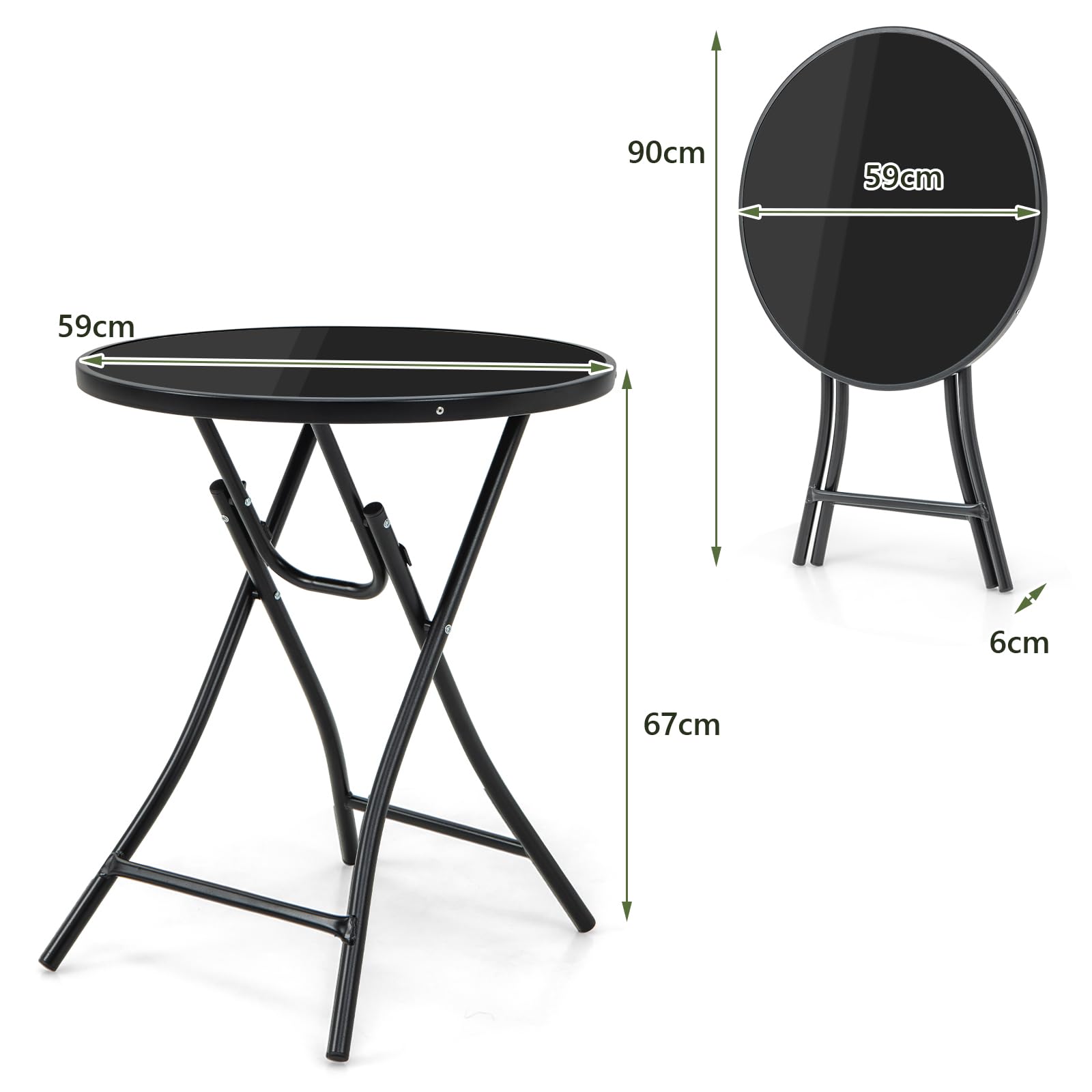 komfotteu-gartentisch-klappbar-rund-59-cm-glas-schwarz-metall image 3