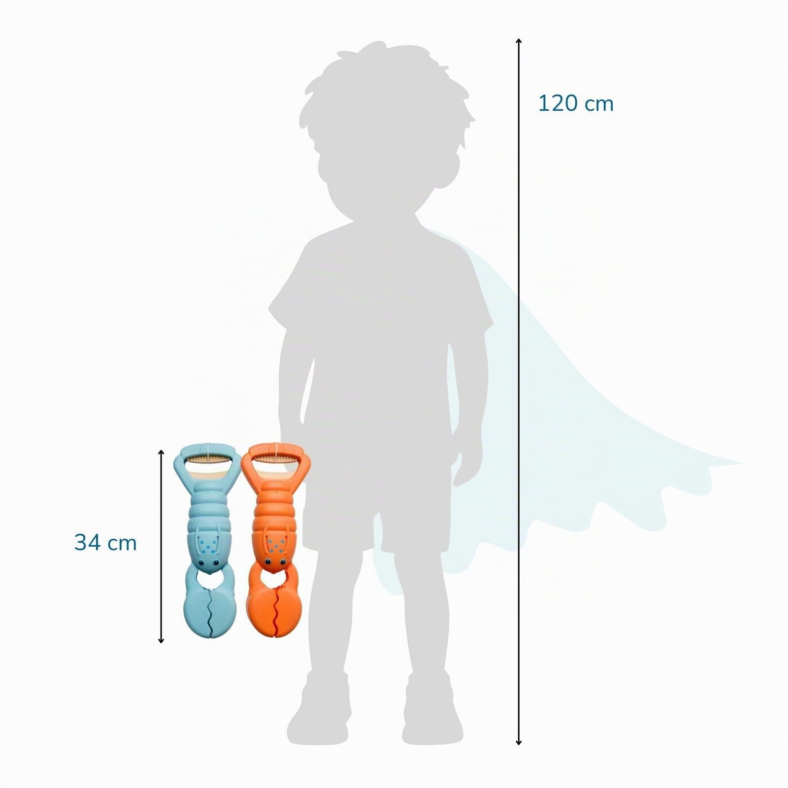 alldoro-sandgreifer-hummer-2er-set-34-cm-hellblau-orange image 7
