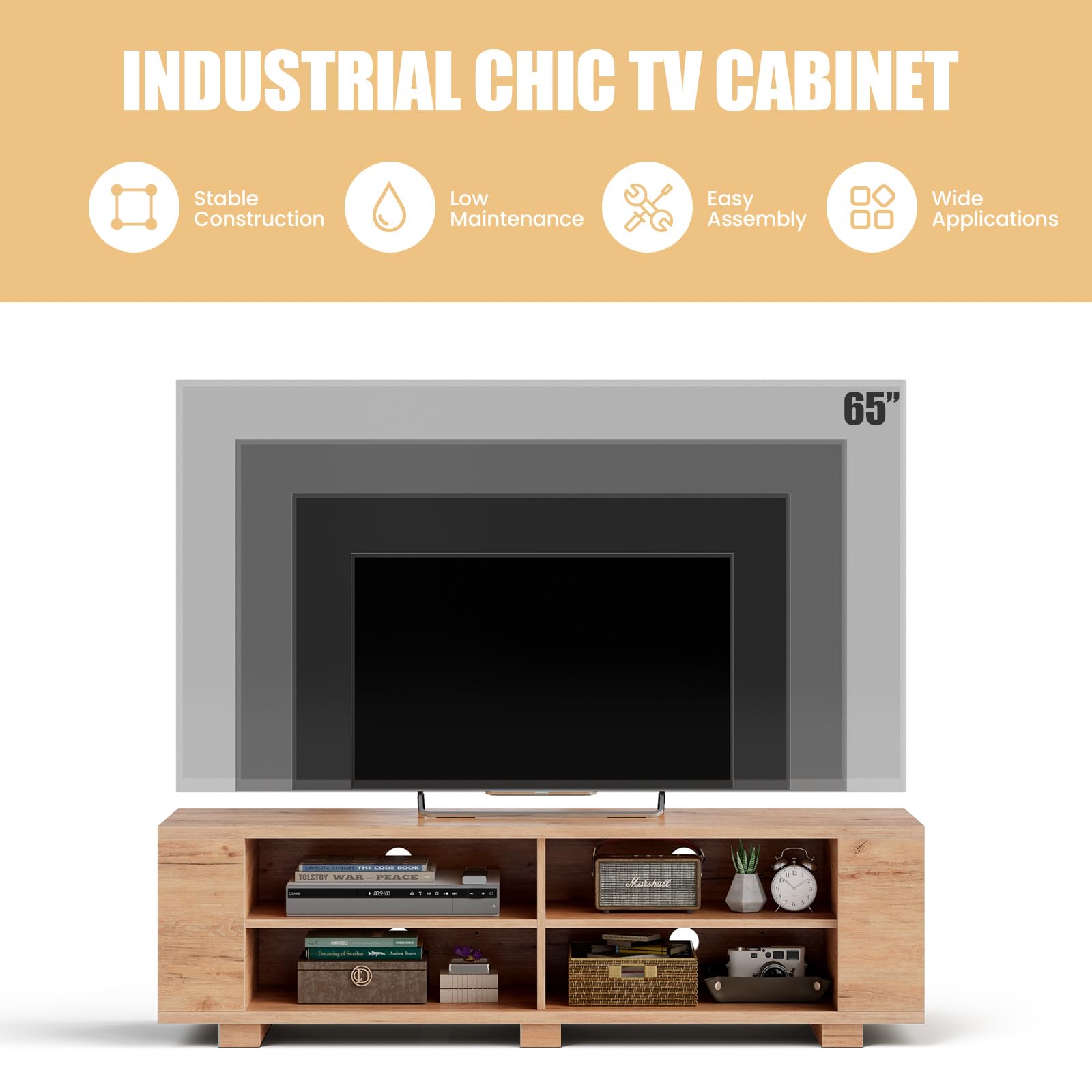 komfotteu-tv-schrank-bis-65-zoll-lowboard-150x39x45-cm-nat-rlich-mit-4-f-chern image 5