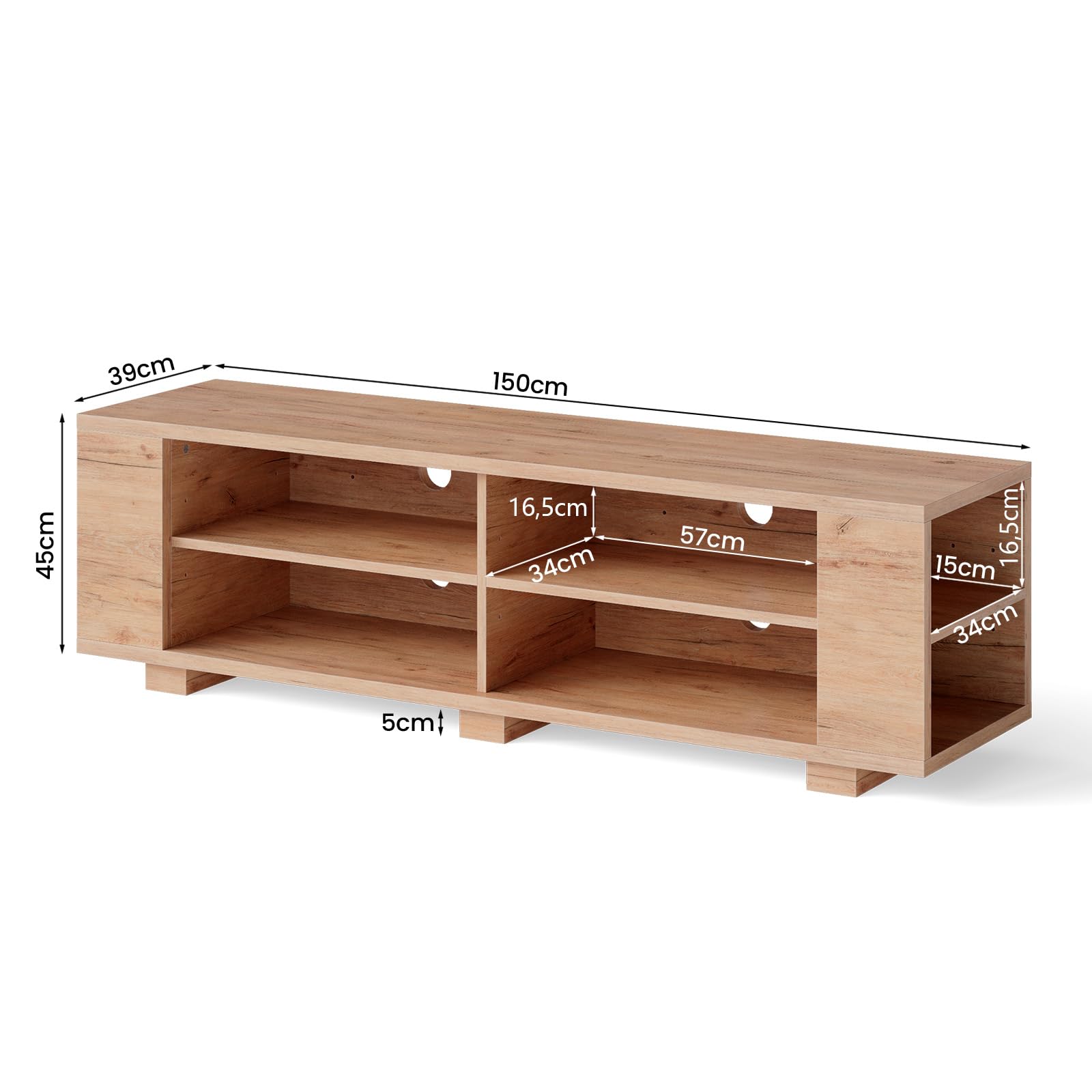 komfotteu-tv-schrank-bis-65-zoll-lowboard-150x39x45-cm-nat-rlich-mit-4-f-chern image 6