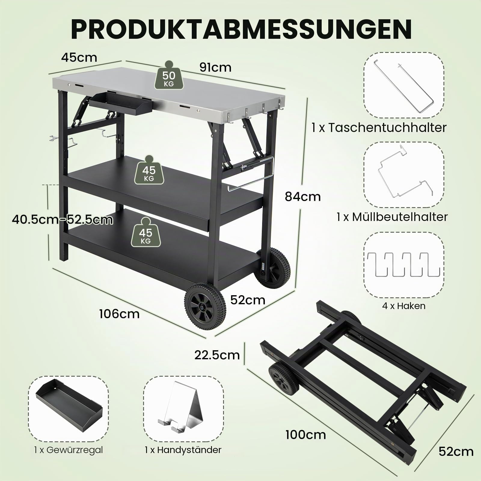 komfotteu-grillwagen-klappbar-mit-edelstahl-arbeitsplatte-schwarz image 6