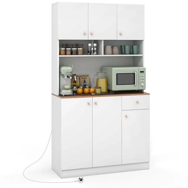 komfotteu-hoher-k-chenschrank-wei-100x40x181-cm-mit-ladestation image 1