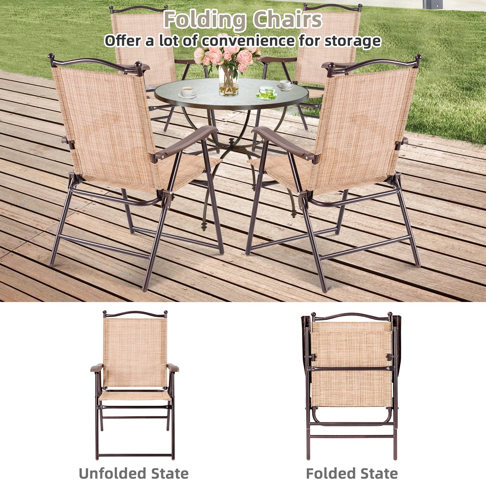 komfotteu-gartenstuhl-2er-set-gelb-klappbar-bis-140-kg-campingstuhl-mit-armlehne image 5
