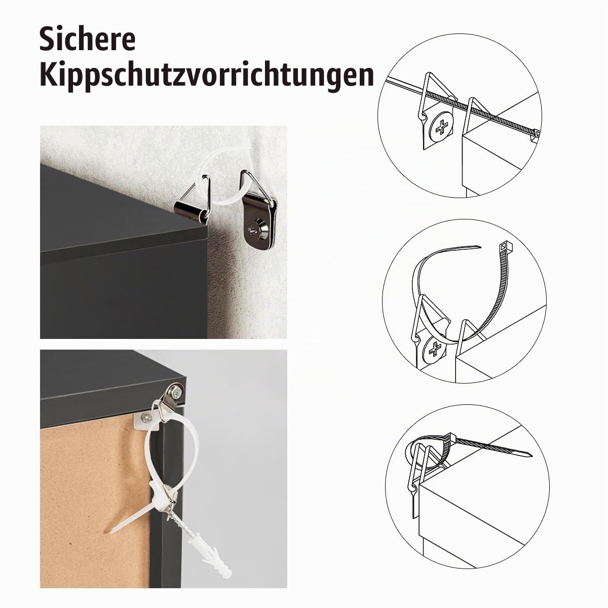komfotteu-sideboard-kommode-wei-88x40x80-cm-mit-schublade image 4